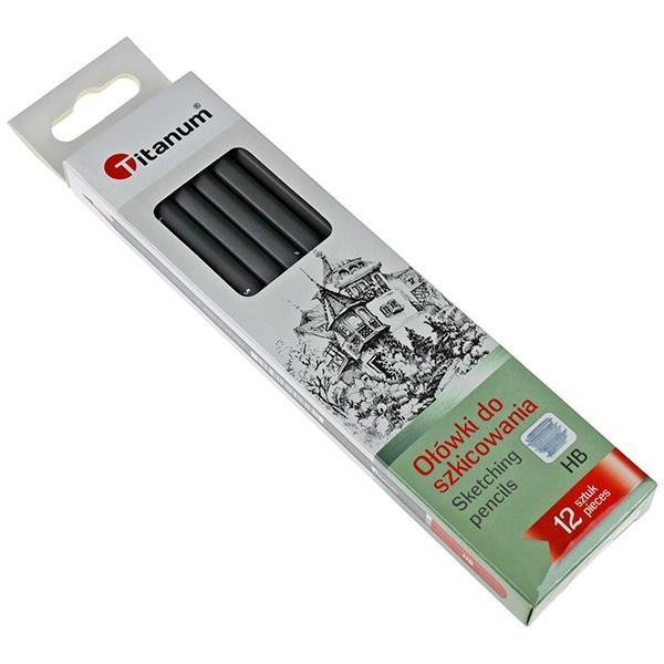 Ołówki do szkicowania HB 12szt, Titanum