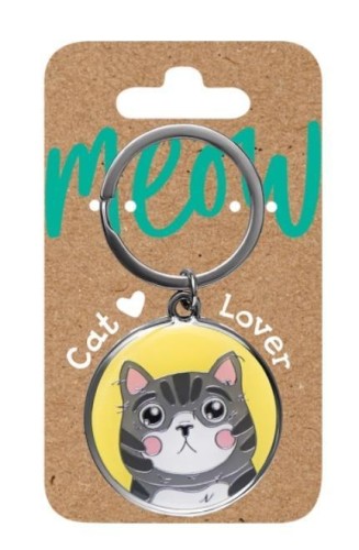 Brelok dla kociarzy - szary kot, Be-Happy Gifts