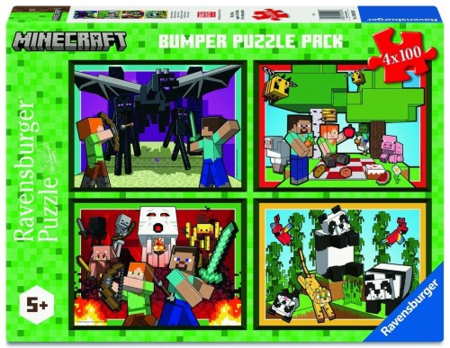 Puzzle 4x100 Minecraft Adventures, Ravensburger