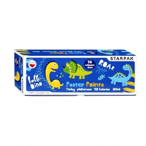 Farby plakatowe Dino 12 kol/20ml, STARPAK