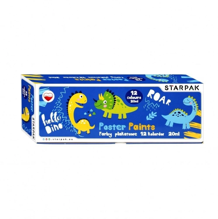 Farby plakatowe Dino 12 kol/20ml, STARPAK