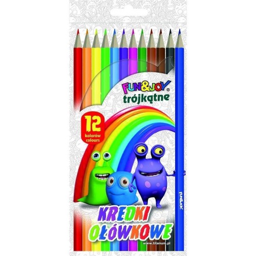 Kredki ołówkowe trójkątne 12 kolorów, Titanum