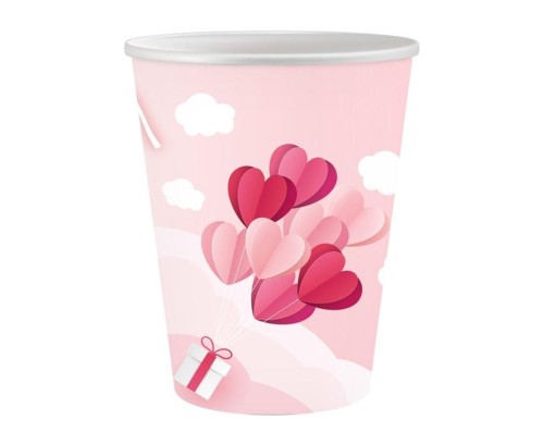 Kubeczki papierowe Love 250ml 6szt