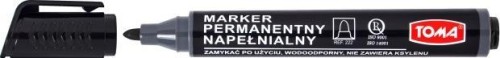 Marker okrągły czarny (12szt) TOMA, TOMA