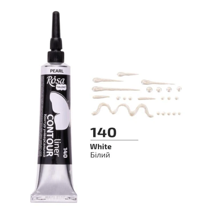 Farba aktylowa kontur universal perłowa white 20ml