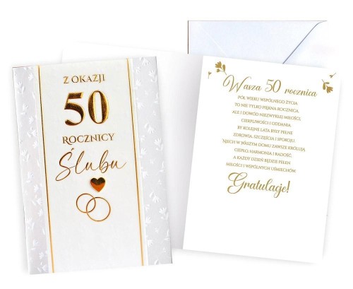 Karnet Rocznica ślubu 50