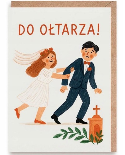 Kartka ślubna Gołębie, eko koperta