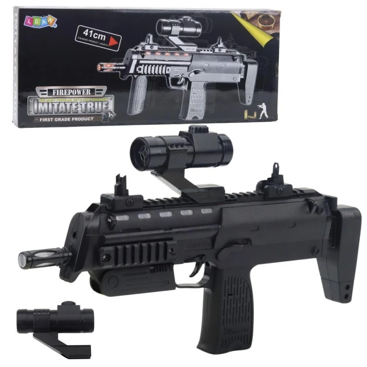 Karabin ze światłem i dżwiękiem czarny 41cm
