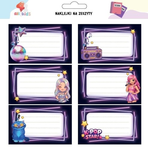 Naklejki na szafkę i zeszyt K-pop Star, All4Kids