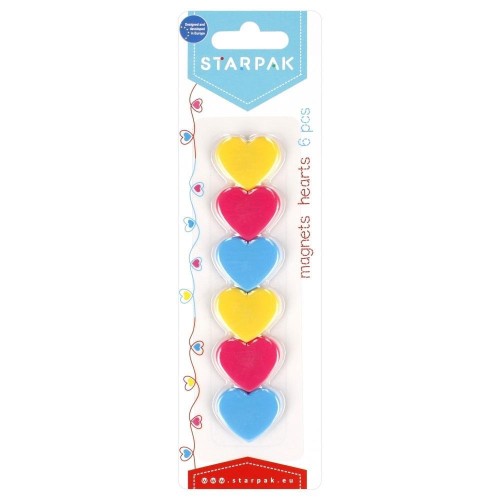 Magnes serce 6 sztuk, STARPAK