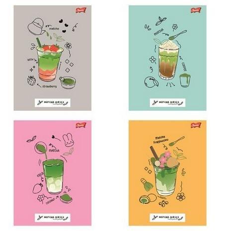 Zeszyt A4/32k kratka Matcha Mood (15szt), UNIPAP