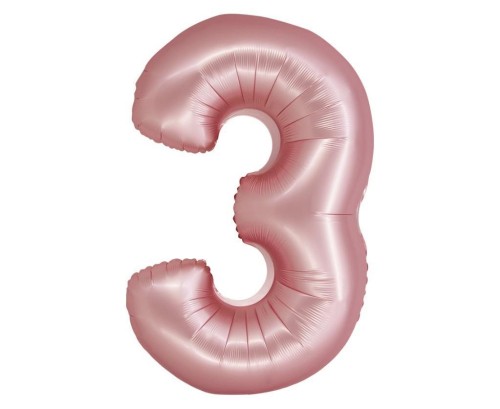 Balon foliowy Smart cyfra 3 j. różowa matowa 76cm