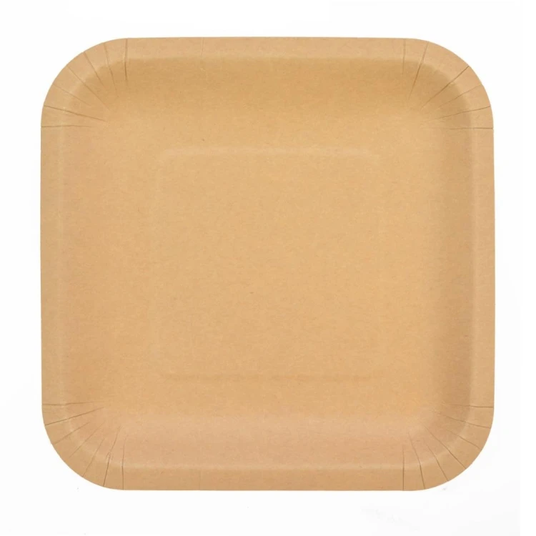 Talerze papierowe kraftowe 23x23cm 6szt