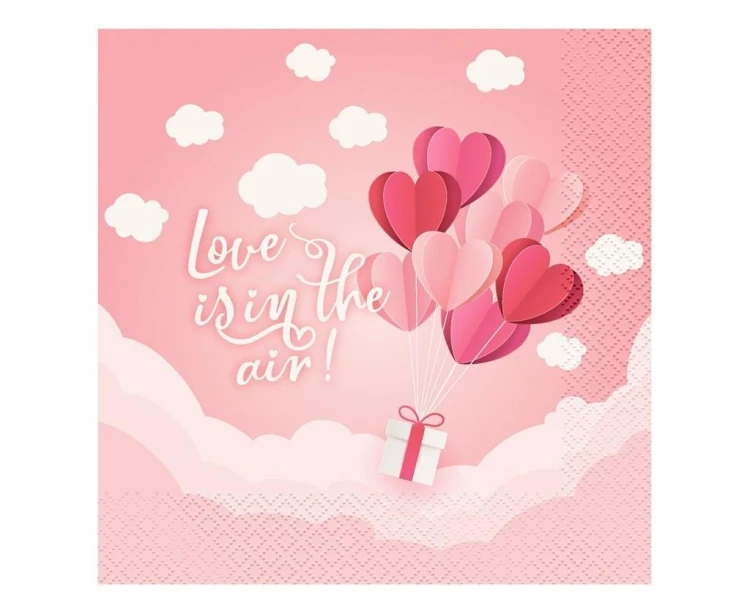 Serwetki Love różowe 33x33cm 20szt