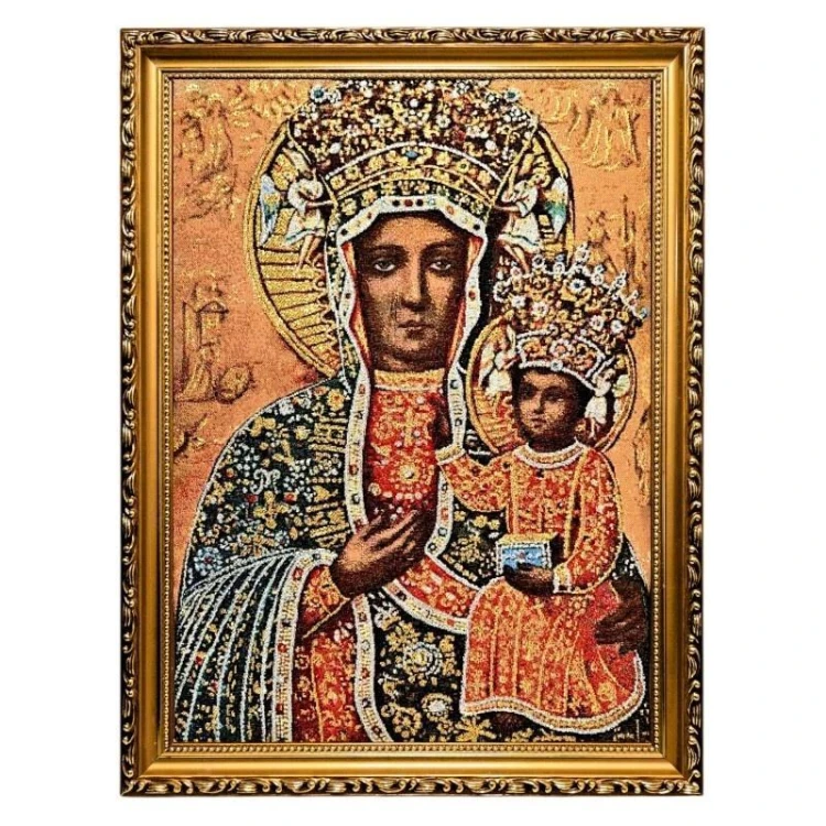 Obraz Haftowany Matka Boża Częstochowska 42/32cm