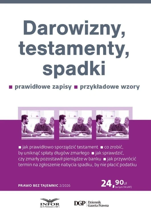 Darowizny, testamenty, spadki, praca zbiorowa