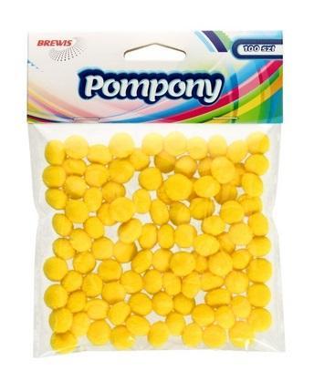 Pompony żółte 10mm 100szt, Brewis