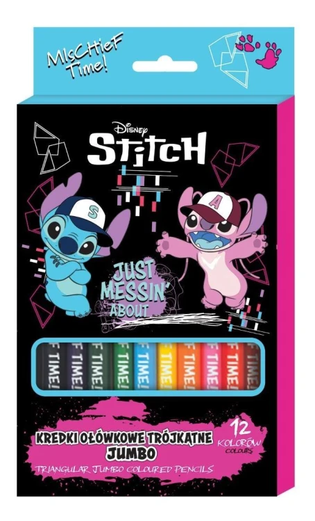 Kredki ołówkowe trójkątne Jumbo Stitch 12 kolorów
