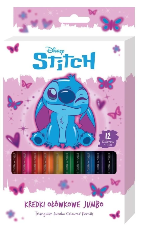 Kredki ołówkowe trójkątne Jumbo Stitch 12 kolorów