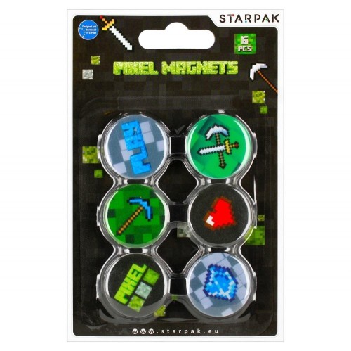 Magnes kolorowy pixel 30mm 6 sztuk, STARPAK