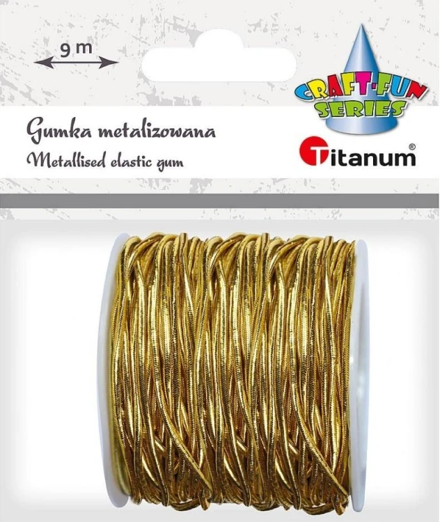 Gumka metalizowana 2mmx9m złota, Titanum