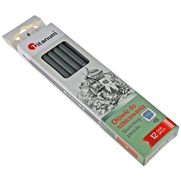 Ołówki do szkicowania 4B 12szt, Titanum