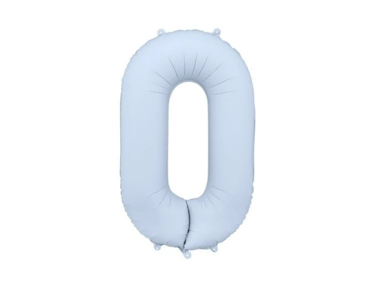 Balon foliowy cyfra 0 86cm mglisty niebieski
