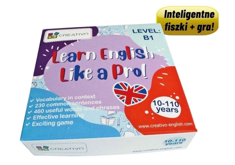 Learn English Like a Pro fiszki + gra B1, Creativo