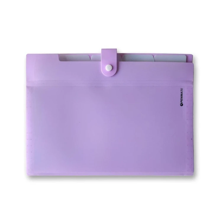 Teczka z przegródkami A4 PP-105 fioletowa, Penmate