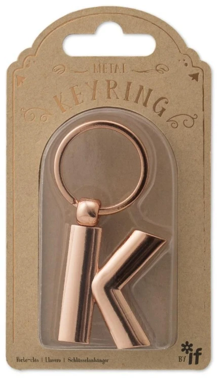 Metalowy brelok do kluczy litera K Keyring, IF