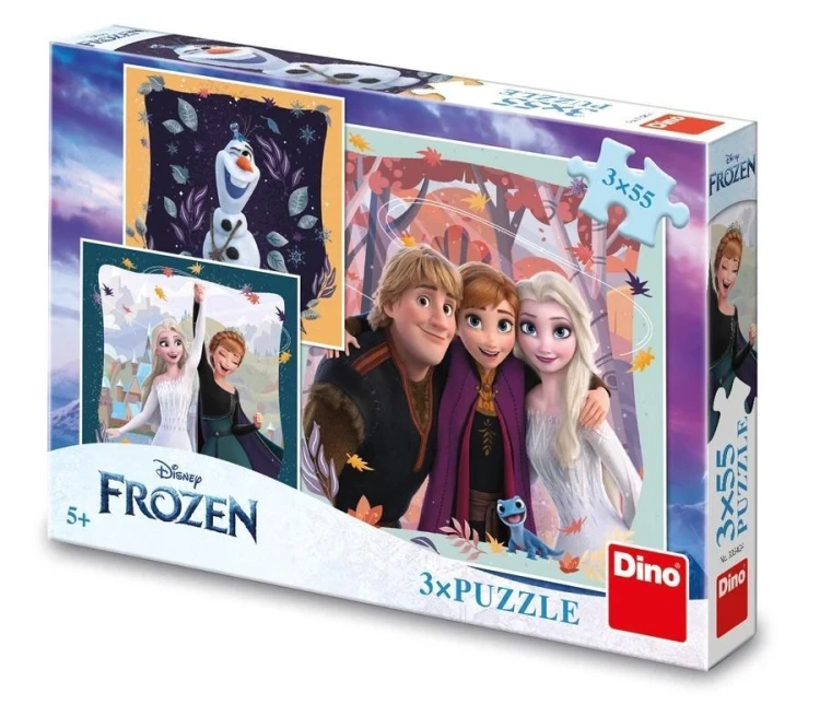 Puzzle Kraina Lodu Radosny Dzień 3x55el, Dino Toys