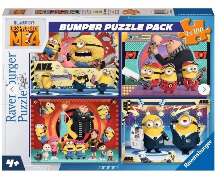 Puzzle 2D 4x100el Minionki, Ravensburger