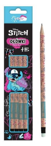 Olówek z gumką Stitch Black 6szt, Beniamin
