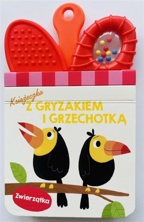 Książeczka z gryzakiem i grzechotką. Zwierzątka