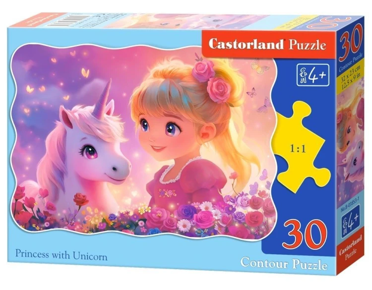 Puzzle 30 Princess with Unicorn, Castorland