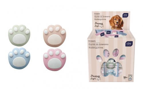 Gumki do ścierania Puppy Sign (36szt), INTERDRUK