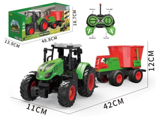Traktor R/C z przyczepą 1:24 42x11x12cm, Madej