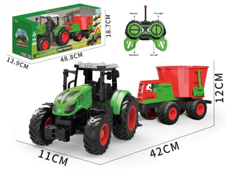 Traktor R/C z przyczepą 1:24 42x11x12cm, Madej