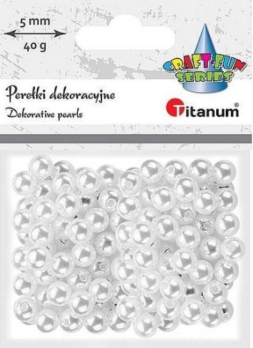 Koraliki plastikowe perełki 40g, Titanum