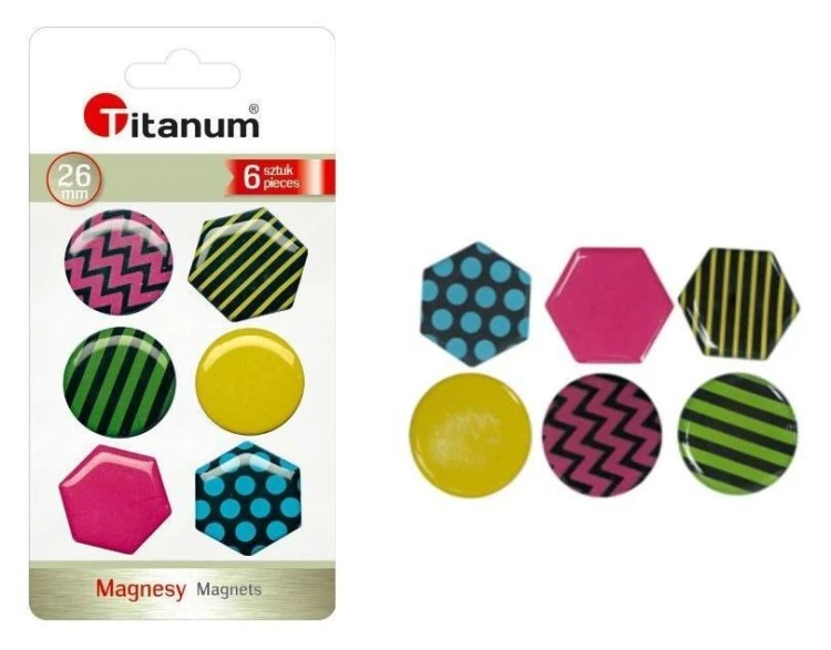 Magnesy do tablic 26mm 6szt, Titanum