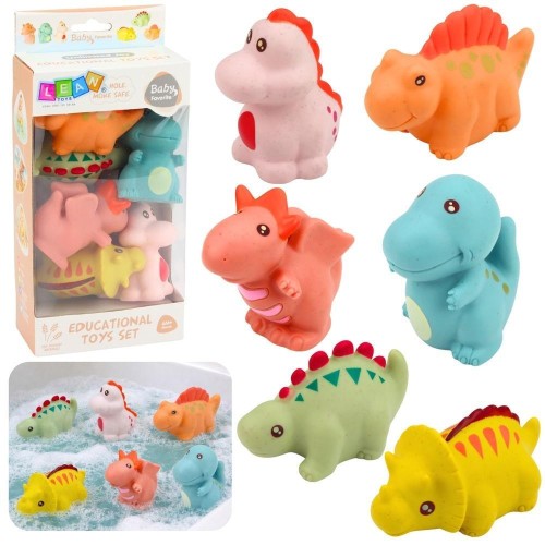 Zestaw do kąpieli Dinozaury 6szt., Leantoys