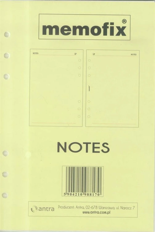 Wkład do organizera MEM/A5 Notes, Antra