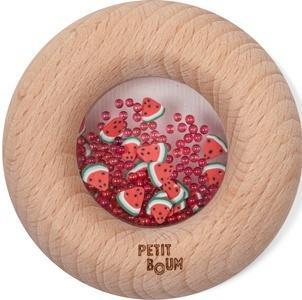 Grzechotka drewniana sensoryczna arbuz, Petit Boum