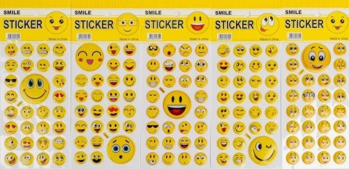 Naklejki Smile wypukłe 5szt, Fandy