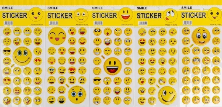 Naklejki Smile wypukłe 5szt, Fandy