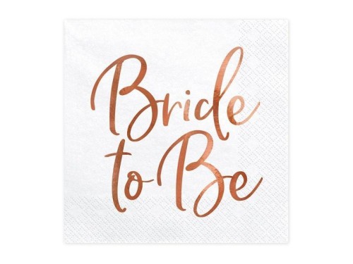 Serwetki Bride to Be różowe złoto 33x33cm 20szt