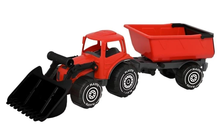 Koparka z przyczepką 57cm czerwona, Plasto