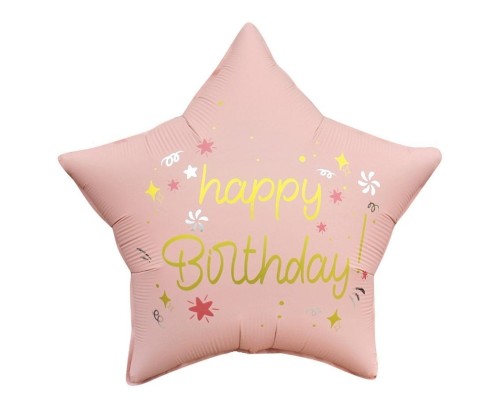 Balon foliowy Gwiazda Happy Birthday 44cm