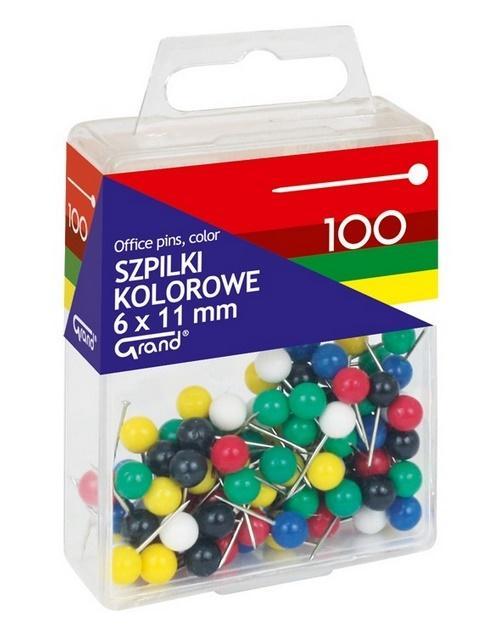 Szpilki kolorowe 6x11mm GRAND, Grand