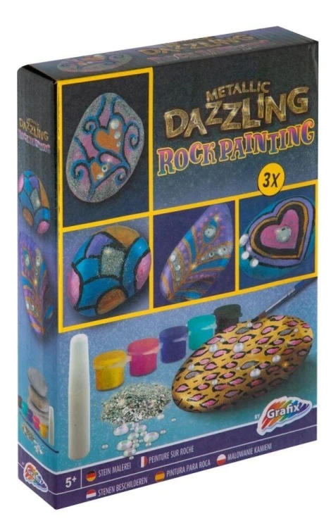 Zestaw do malowania kamieni metaliczne, Grafix